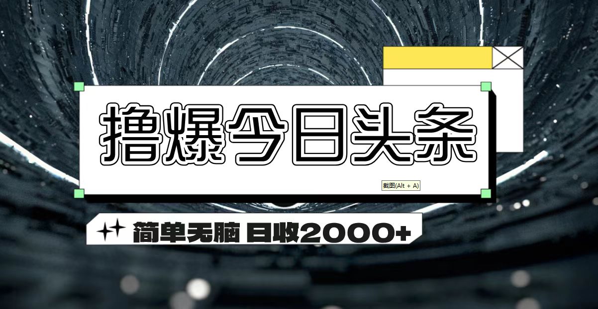 （11665期）撸爆今日头条 简单无脑操作 日收2000+-启航188资源站