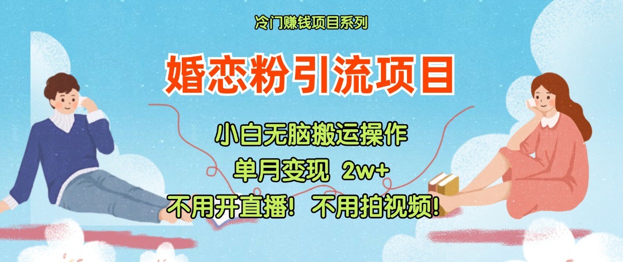 小红书婚恋粉引流，不用开直播！不用拍视频！不用做交付-启航188资源站