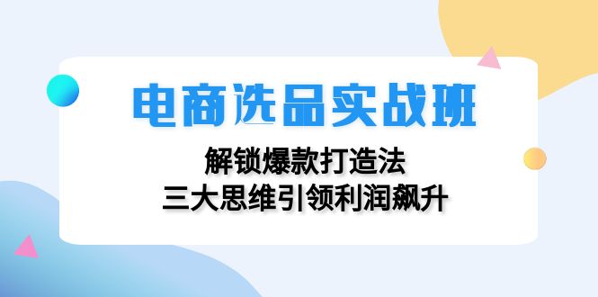 （12398期）电商选品实战班：解锁爆款打造法，三大思维引领利润飙升-启航188资源站