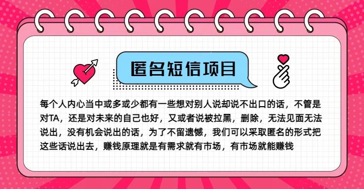 冷门小众赚钱项目，匿名短信，玩转信息差，月入五位数【揭秘】-启航188资源站