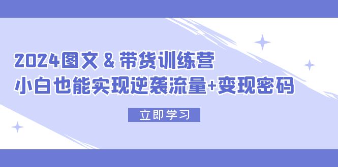 （12137期）2024 图文+带货训练营，小白也能实现逆袭流量+变现密码-启航188资源站