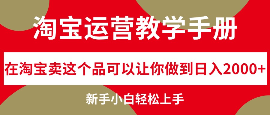 （12351期）淘宝运营教学手册，在淘宝卖这个品可以让你做到日入2000+，新手小白轻…-启航188资源站