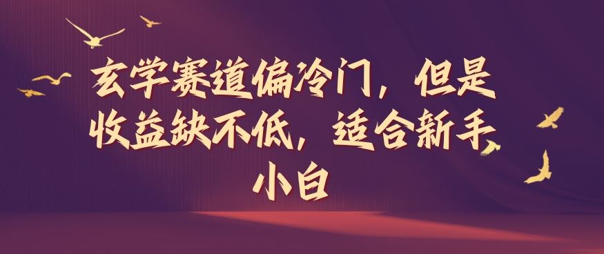 玄学赛道偏冷门，但是收益缺不低，适合新手小白【揭秘】-启航188资源站