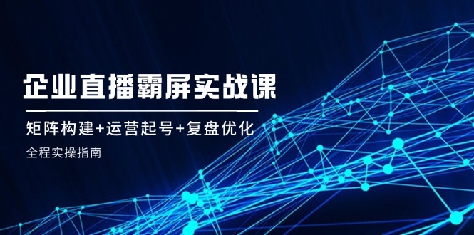 （12338期）企 业 直 播 霸 屏实战课：矩阵构建+运营起号+复盘优化，全程实操指南-启航188资源站