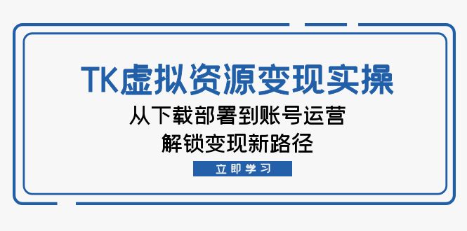 TK虚拟资料变现实操：从下载部署到账号运营，解锁变现新路径-启航188资源站