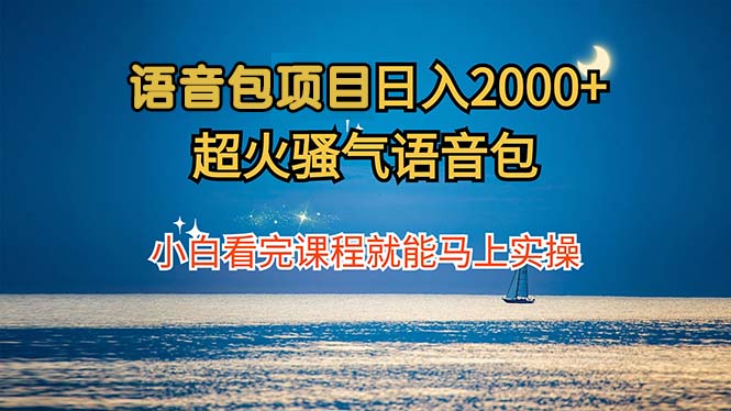 语音包项目 日入2000+ 超火骚气语音包小白看完课程就能马上实操-启航188资源站