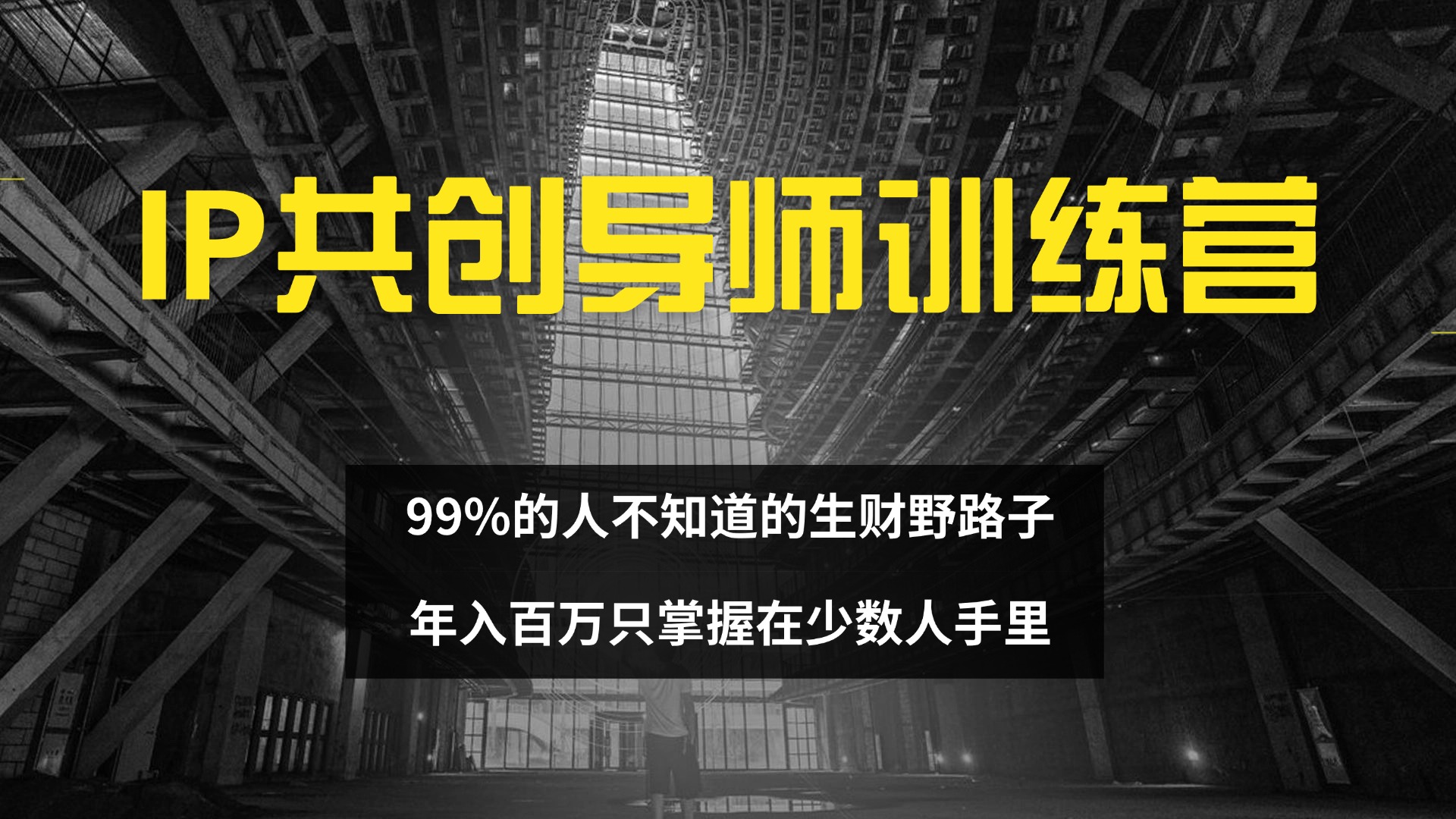 （12504期）IP共创导师训练营 99%的人不知道的生财野路子 只掌握在少数人手里-启航188资源站