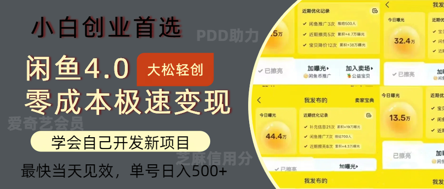 （12434期）闲鱼0成本极速变现项目，多种变现方式 单号日入500+最新玩法-启航188资源站