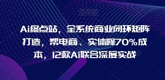 Ai终点站，全系统商业闭环矩阵打造，帮电商、实体降70%成本，12款Ai联合深度实战【0906更新】-启航188资源站