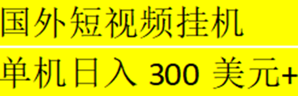 海外暴力短视频挂机全自动撸美金 单机日入300美元+【脚本免费+一对一指导】-启航188资源站