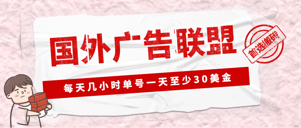 外面收费1980最新国外LEAD广告联盟搬砖项目，单号一天至少30美金(详细教程)-启航188资源站