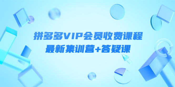 某社群·拼多多VIP会员收费课程，最新集训营+答疑课-价值3299元￼-启航188资源站