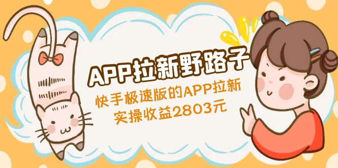 APP拉新野路子：快手极速版的APP拉新赚，实操收益2803元-启航188资源站