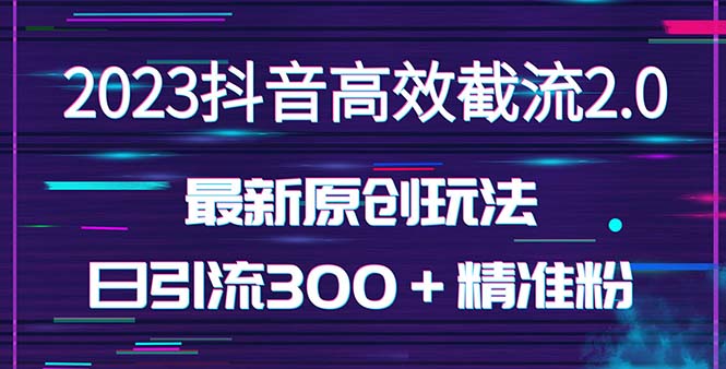 日引300＋创业粉，独家抖音高效截流2.0玩法（价值1280）-启航188资源站