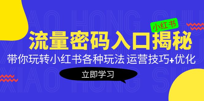 小红书流量密码入口揭秘：带你玩转小红书各种玩法 运营技巧+优化！-启航188资源站