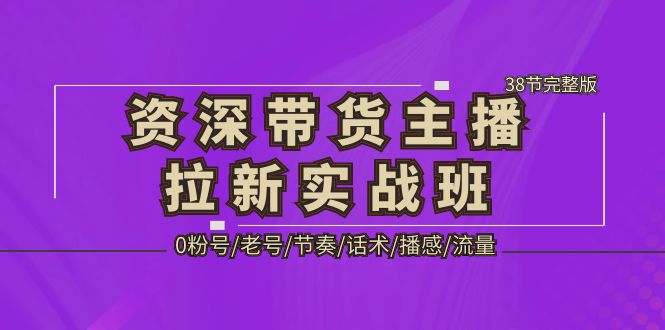 资深·带货主播拉新实战班，0粉号/老号/节奏/话术/播感/流量-38节完整版-启航188资源站