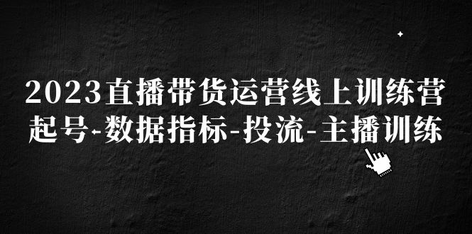 2023直播带货运营线上训练营，起号-数据指标-投流-主播训练-启航188资源站