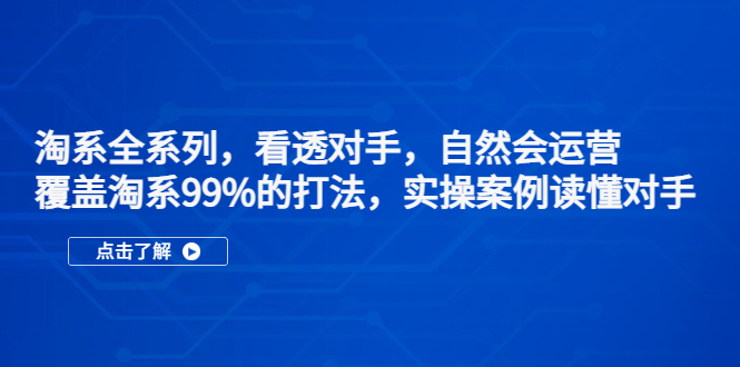 淘系全系列，看透对手，自然会运营，覆盖淘系99%·打法，实操案例读懂对手-启航188资源站