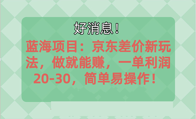 越早知道越能赚到钱的蓝海项目：京东大平台操作，一单利润20-30，简单易操作-启航188资源站