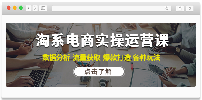 （4463期）淘系电商实操运营课：数据分析-流量获取-爆款打造 各种玩法（63节）-启航188资源站