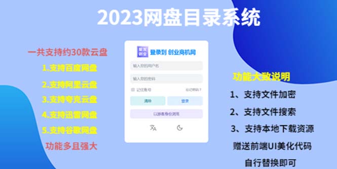 （5470期）（项目课程）2023网盘目录运营系统，一键安装教学，一共支持约30款云盘-启航188资源站