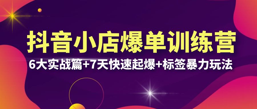 （6348期）抖音小店爆单训练营VIP线下课：6大实战篇+7天快速起爆+标签暴力玩法(32节)-启航188资源站