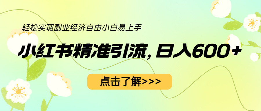 （6515期）小红书精准引流，小白日入600+，轻松实现副业经济自由（教程+1153G资源）-启航188资源站