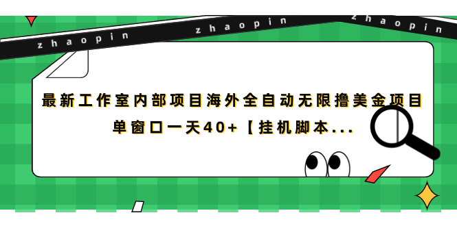 （7091期）最新工作室内部项目海外全自动无限撸美金项目，单窗口一天40+【挂机脚本…-启航188资源站