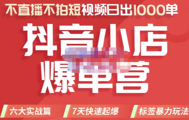 推易电商·2022年抖音小店爆单营，不直播、不拍短视频、日出1000单，暴力玩法-启航188资源站