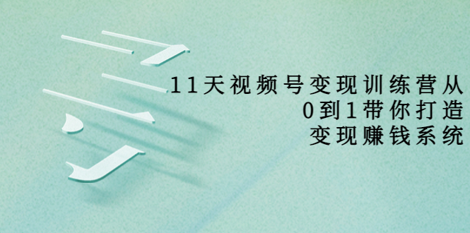 11天视频号变现训练营，从0到1打造变现赚钱系统（价值398元）-启航188资源站