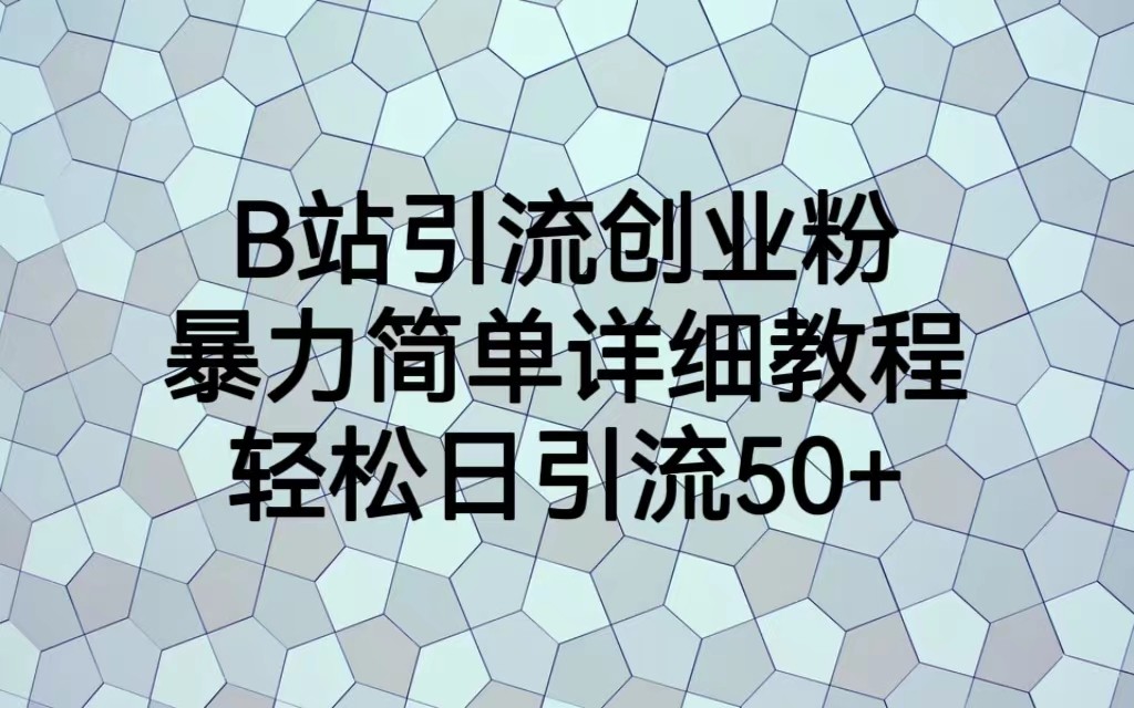 B站引流创业粉，暴力简单详细教程，轻松日引流50+-启航188资源站