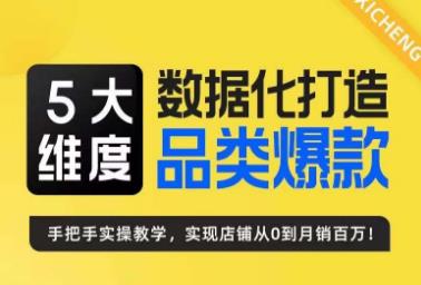 5大维度，数据化打造电商品类爆款特训营，一套高效运营爆款方法论-启航188资源站