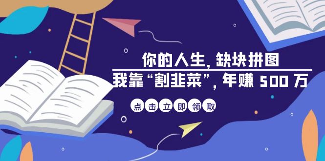 某高赞电子书《你的 人生，缺块 拼图——我靠“割韭菜”，年赚 500 万》-启航188资源站