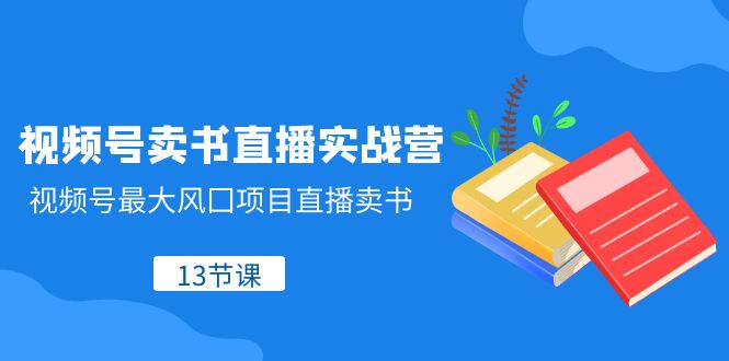 视频号卖书直播实战营，视频号最大风囗项目直播卖书（13节课）-启航188资源站