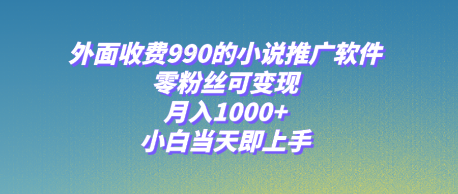 （8016期）小说推广软件，零粉丝可变现，月入1000+，小白当天即上手【附189G素材】-启航188资源站