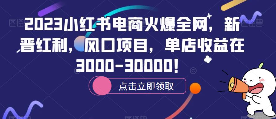 2023小红书电商火爆全网，新晋红利，风口项目，单店收益在3000-30000！-启航188资源站