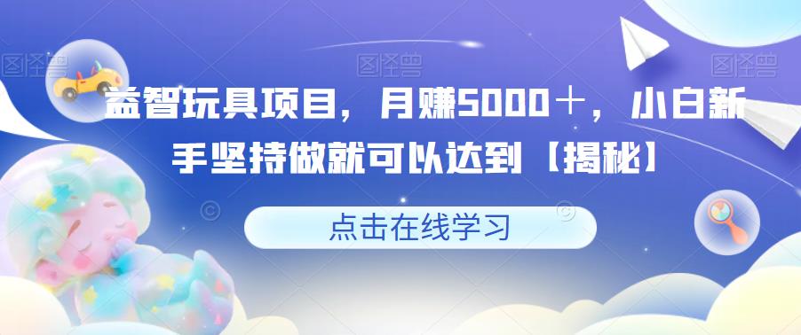 益智玩具项目，月赚5000＋，小白新手坚持做就可以达到【揭秘】-启航188资源站