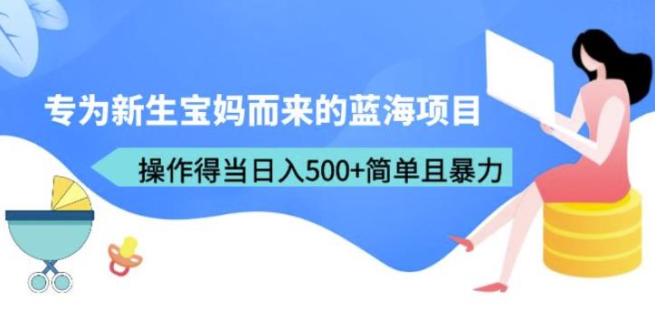 专为新生宝妈而来的蓝海项目，操作得当日入500+简单且暴力（教程+工具）【揭秘】-启航188资源站