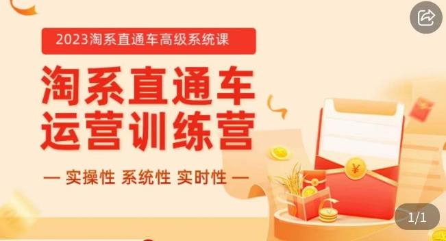 冠东·2023淘系直通车高级系统课，​实操性，系统性，实时性，直通车完整体系教学-启航188资源站