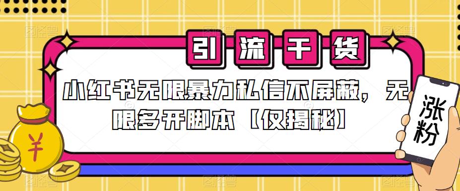 小红书无限暴力私信不屏蔽，无限多开脚本【仅揭秘】-启航188资源站