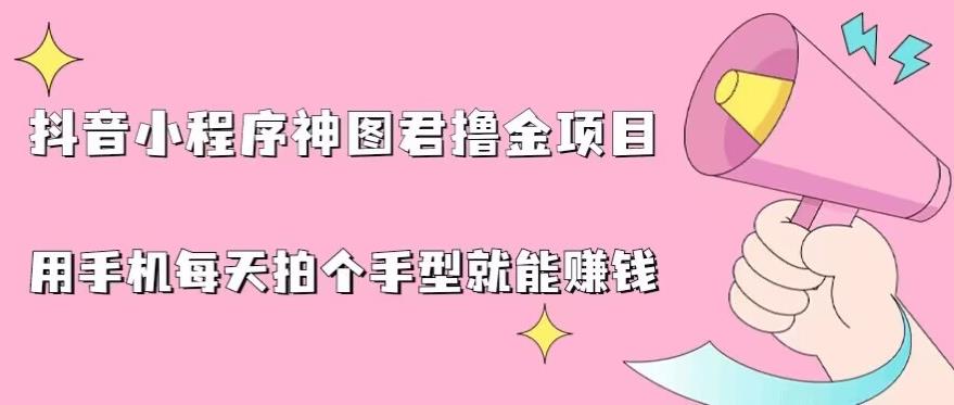 抖音小程序神图君撸金项目，用手机每天拍个手型挂载一下小程序就能赚钱【揭秘】-启航188资源站