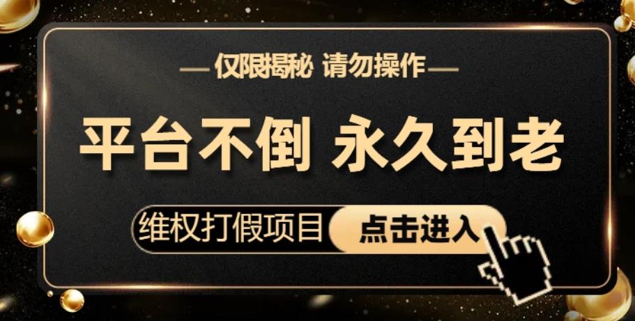 维权打假项目，电商平台不倒，项目长久到老，零投入，高回报，日入1000+（仅揭秘，勿操作）-启航188资源站