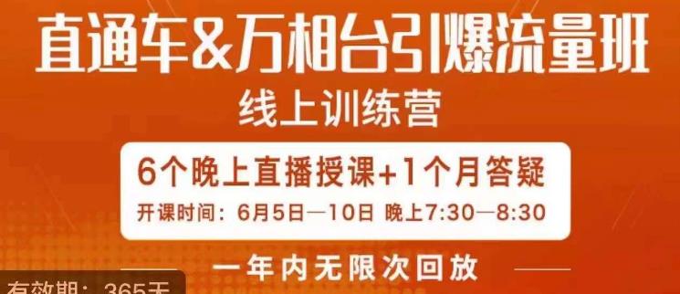 直通车&万相台引爆流量班，6天打通你开直通车·万相台的任督二脉-启航188资源站