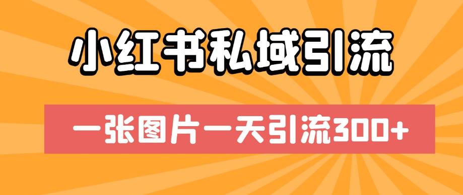 小红书私域引流，一张图片一天引流300+【揭秘】-启航188资源站