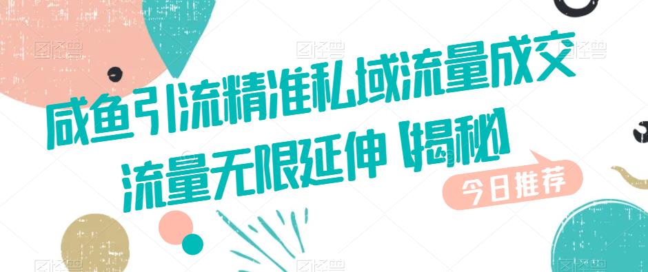 咸鱼引流精准私域流量成交流量无限延伸【揭秘】-启航188资源站