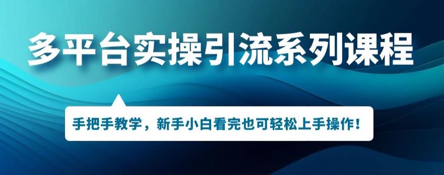 多平台引流实操系列课程，新手小白看完也可轻松上手进行引流操作-启航188资源站