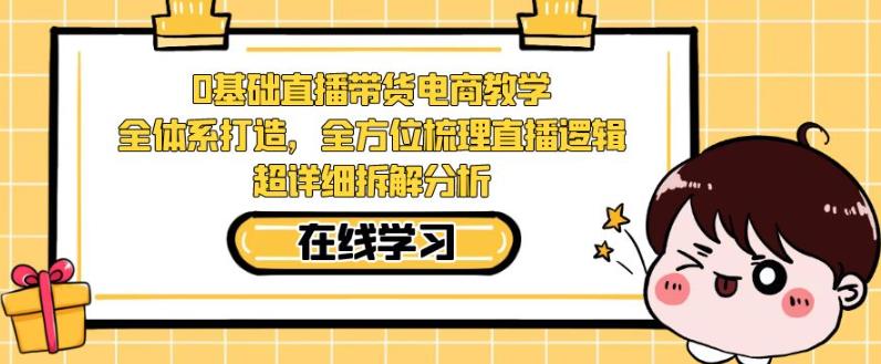 零基础直播带货电商教学，全方位梳理直播逻辑，超详细拆解分析-启航188资源站