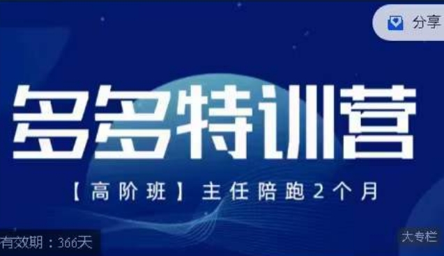 纪主任·多多特训营高阶班【9月13日更新】，拼多多最新玩法技巧落地实操-启航188资源站