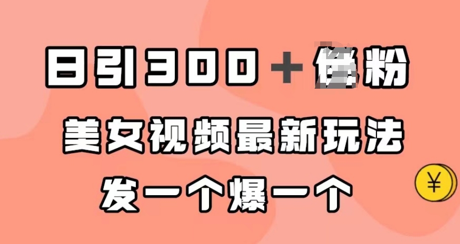 日引300＋男粉，美女视频最新玩法，发一个爆一个【揭秘】-启航188资源站