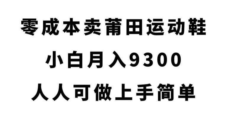 零成本卖莆田运动鞋，小白月入9300，人人可做上手简单【揭秘】-启航188资源站